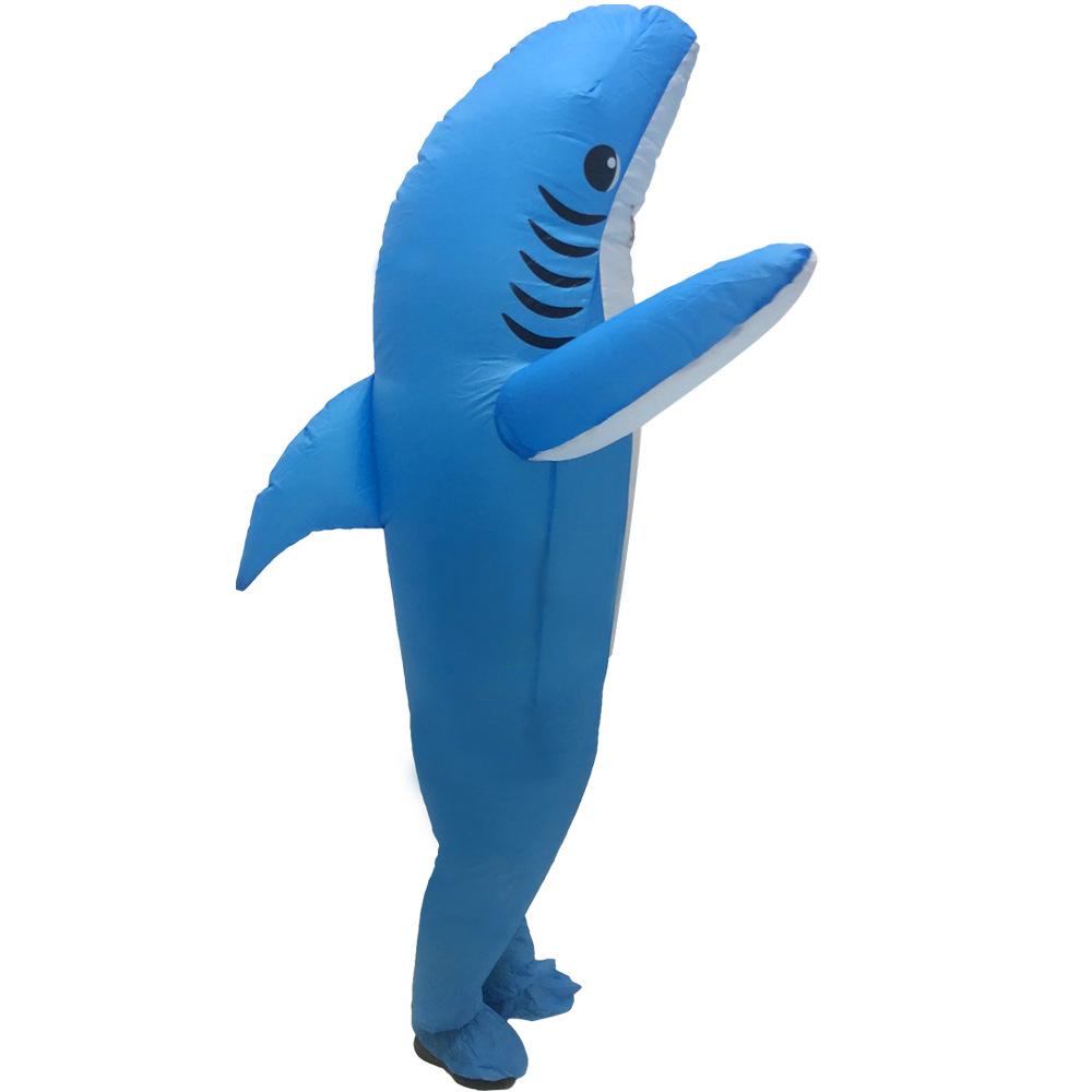 Costume gonflable de Requin bleu souriant - adulte