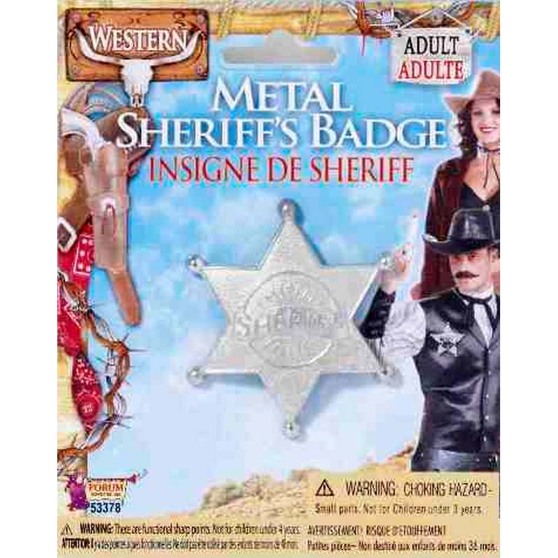 Wild Western Sheriff small Badge - silver