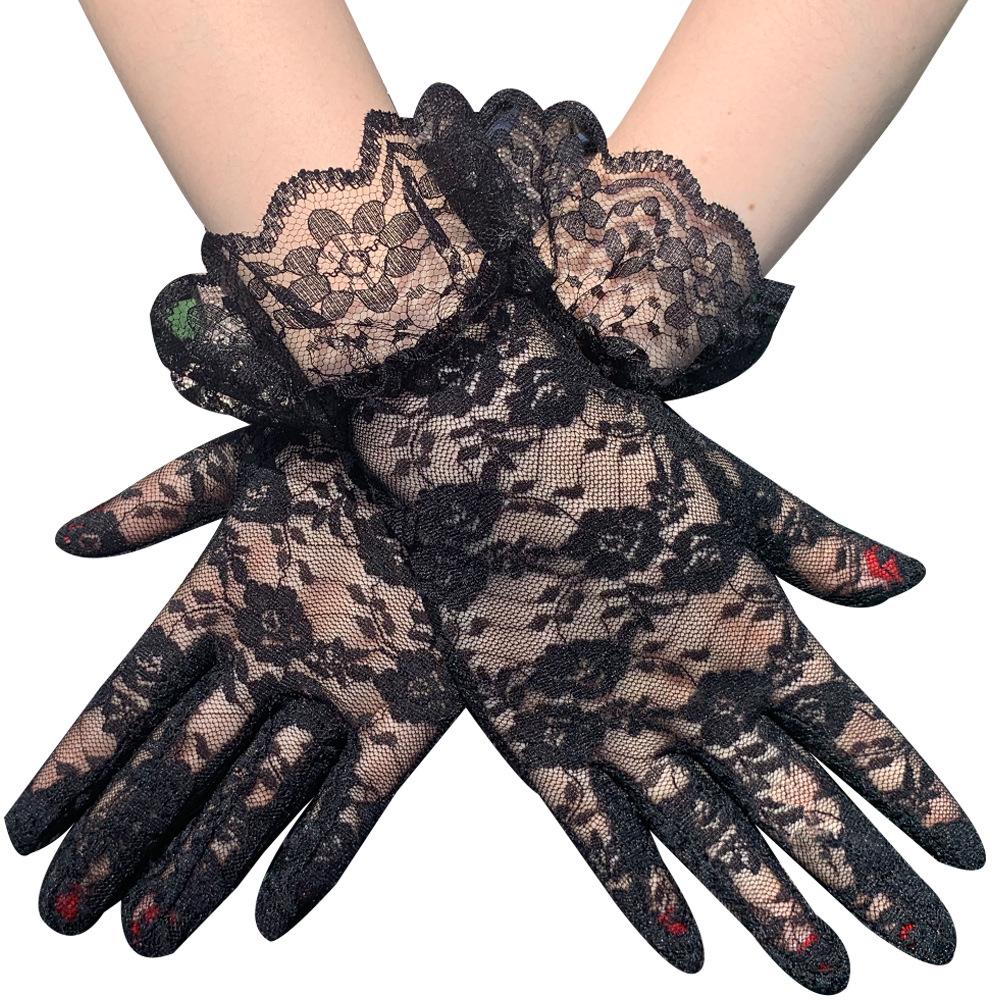 Gants en dentelle romantiques courts