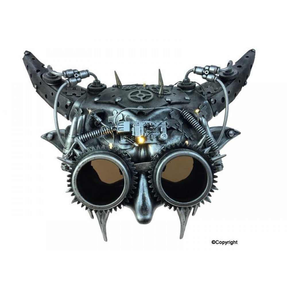 Steampunk devil mask with LED light