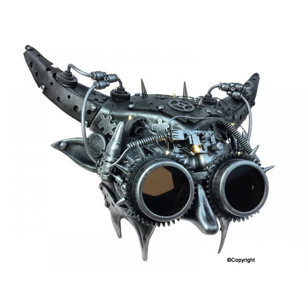 Steampunk devil mask with LED light