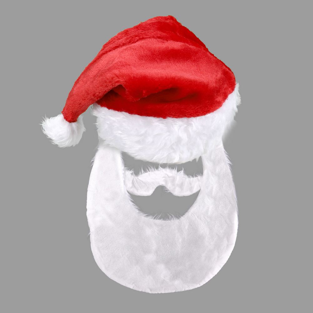 Bonnet de Père Noël avec barbe et moustache