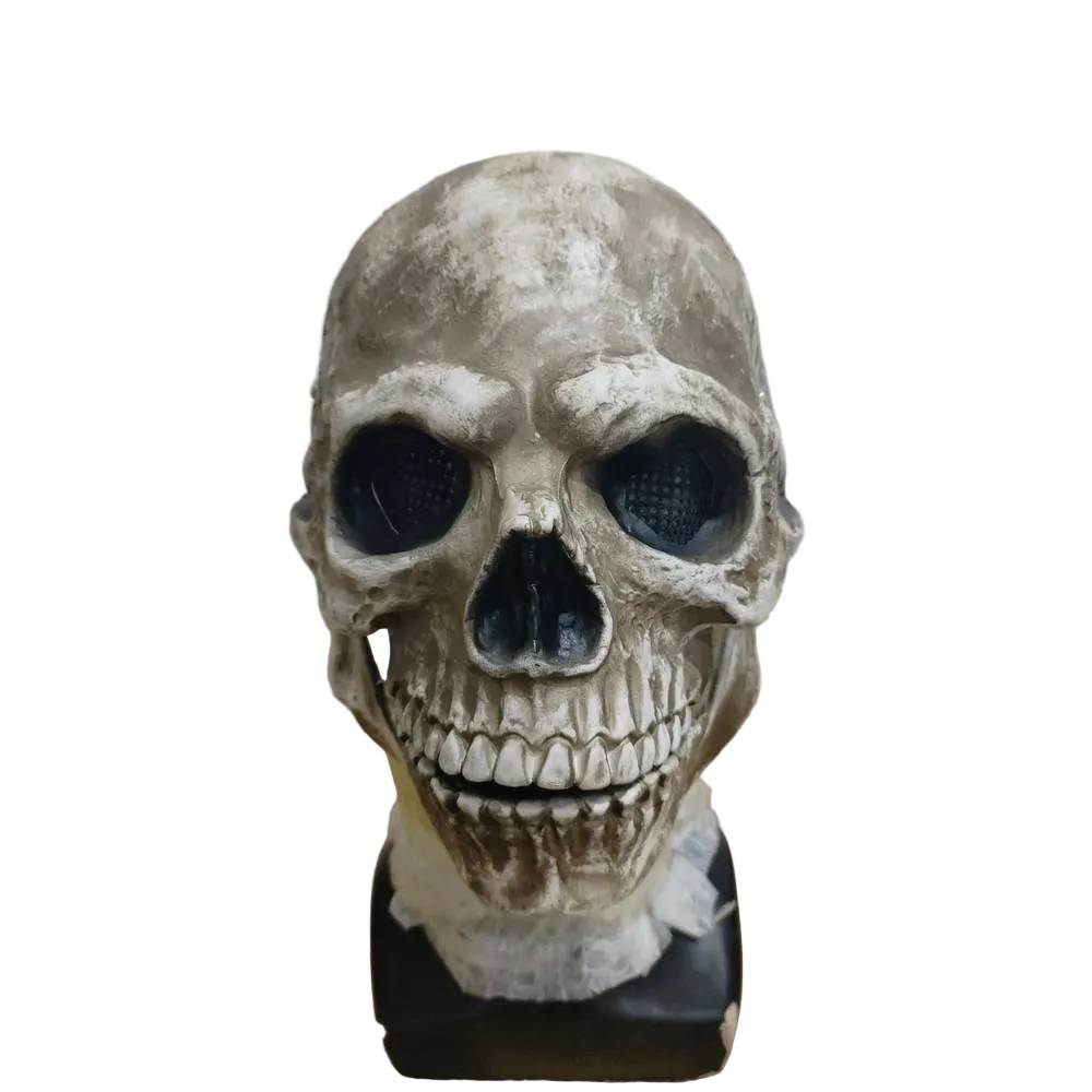 Cracked Skull Latex Mask – Full Head Skeleton Mask