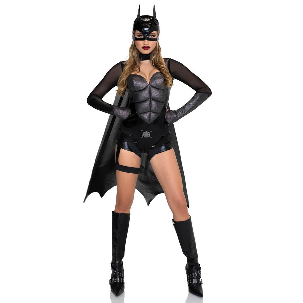 Costume de justicière super-héros sombre adulte