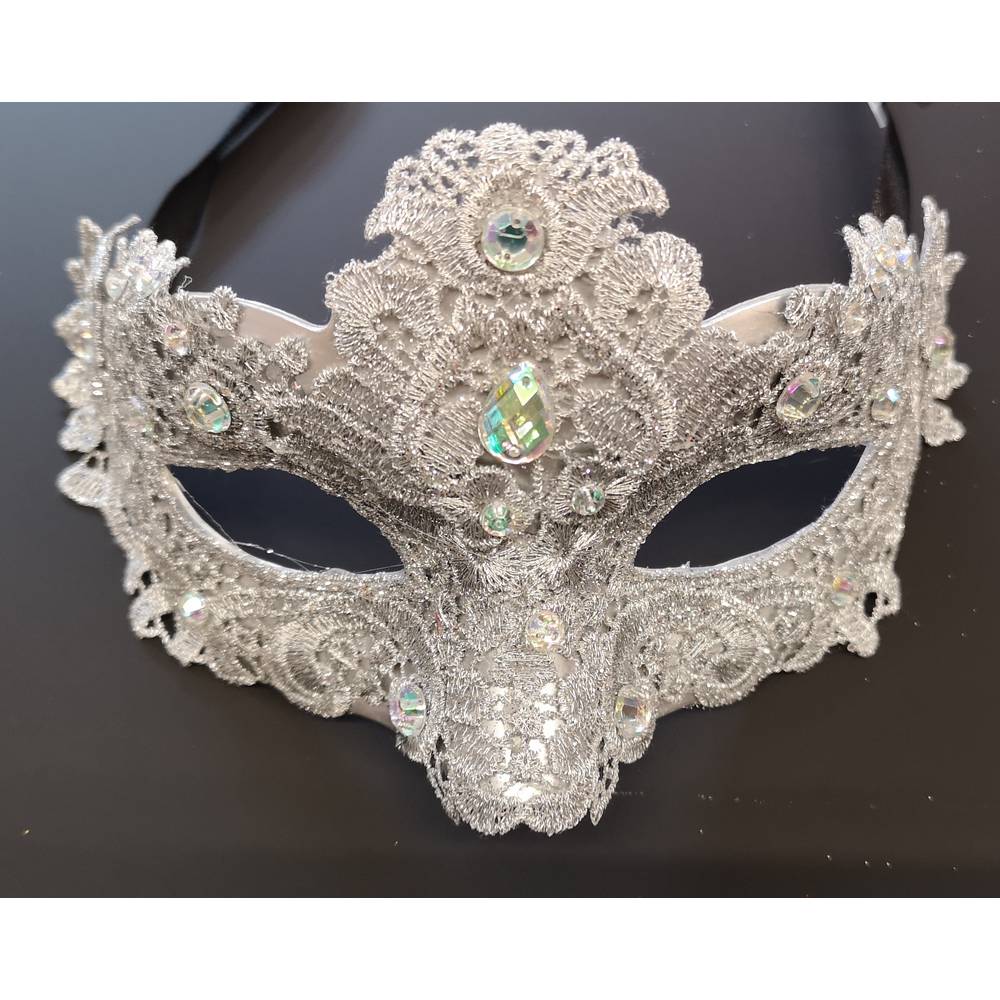 Venetian mask 4 with lace and stones M2634S