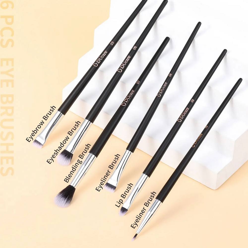 DUcare 10 pcs makeup brushes and bag - Face & Eye Travel Brush Set