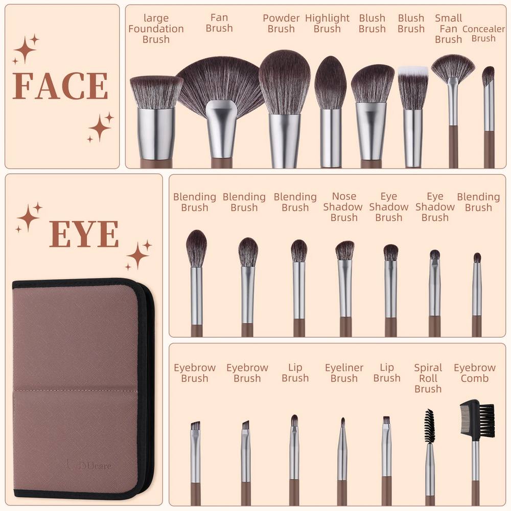 ducare-22-piece-face-eye-makeup-brush-set-chocolate
