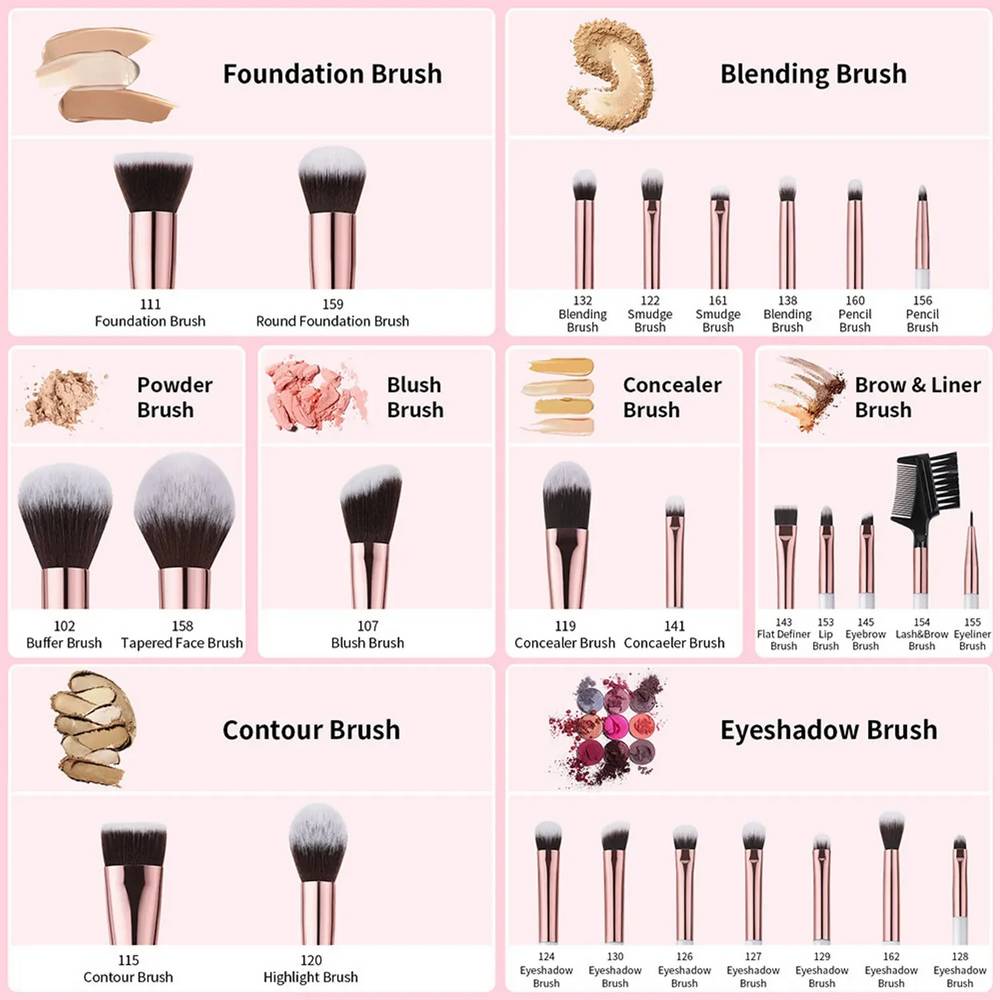 DUcare Soft 27-Piece Eye & Face Brush Set - Angel