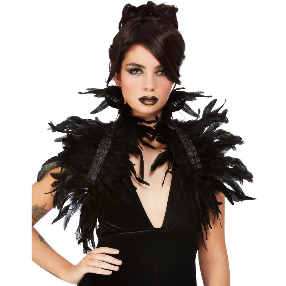 Boléro en plumes - noir