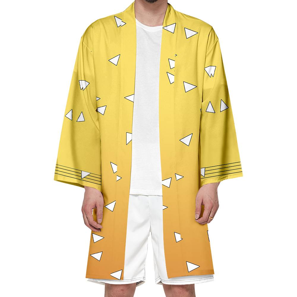 Long Casual kimono style cardigan- Yellow