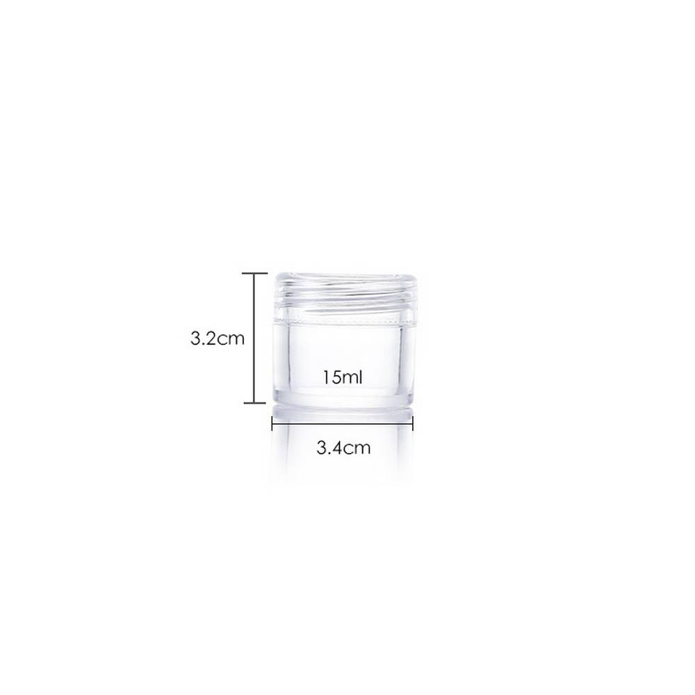 Transparent plastic jar 15ml