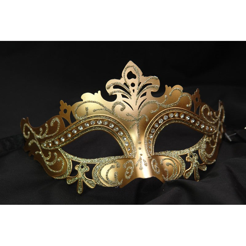 Venetian mask with crystals around eyes M7105G