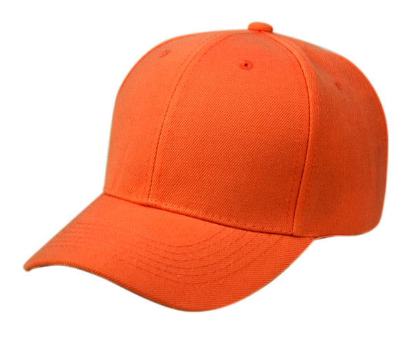 Plain Baseball Velcro Cap PC330 Hat O.S. Epochhats-Cap-PC330_ORANGE