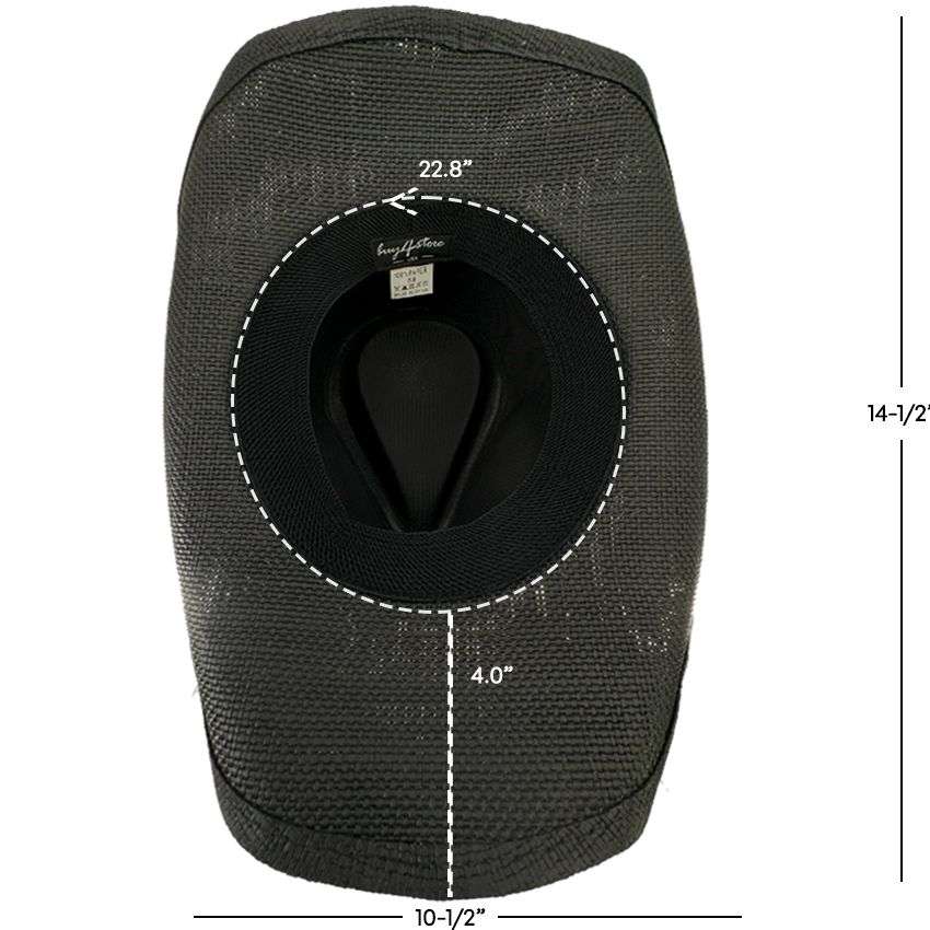 Paper Straw Western Cowboy Hat- Black