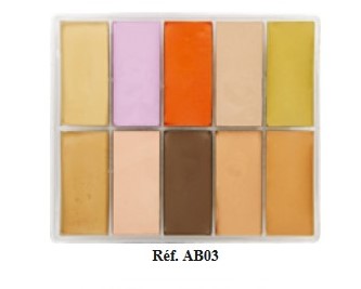Maqpro Palette Fard Creme (Cream Makeup) 10 colors 1003 PP AB.03