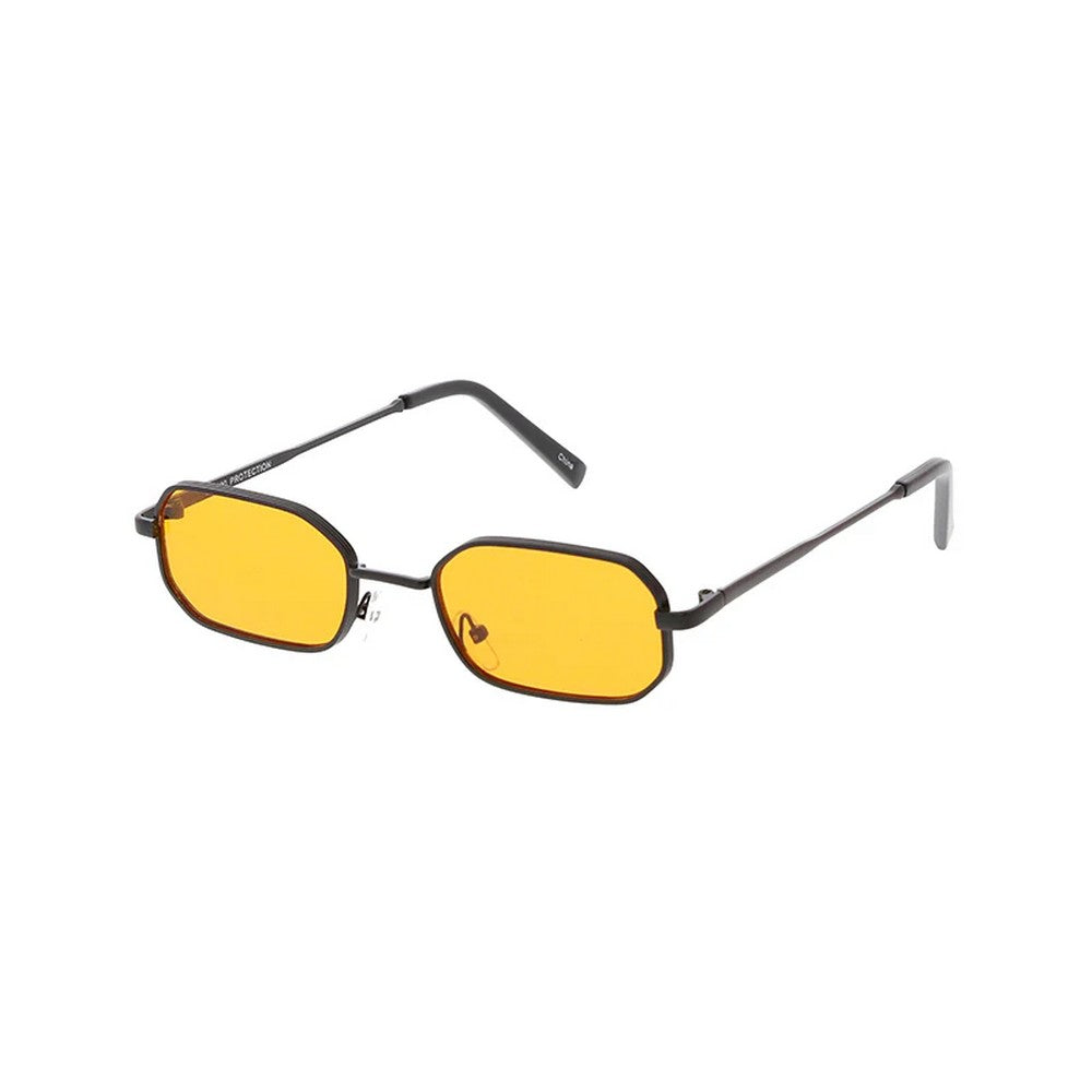 Metal Retro 90s Sunglasses Small Geometric Frame w/ Color Lens
