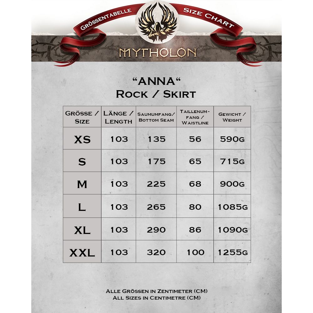 Anna medieval skirt Canvas - Bordeaux