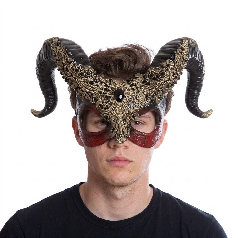Baroque Ram Horn Masquerade Mask