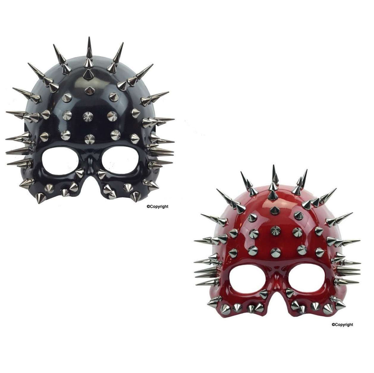 Steampunk half skull mask with spikes