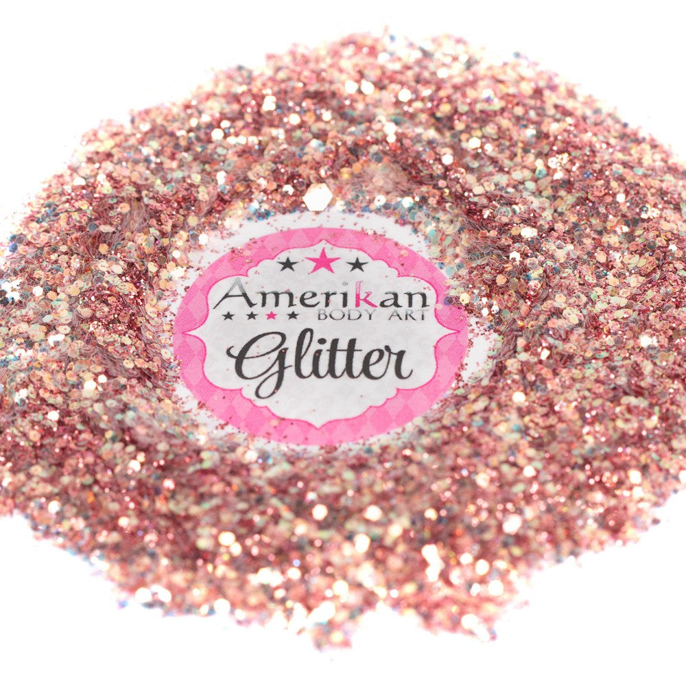 Amerikan Body Art Chunky Glitter 0.094" hex 1oz Jars tahitiancoral-swatch