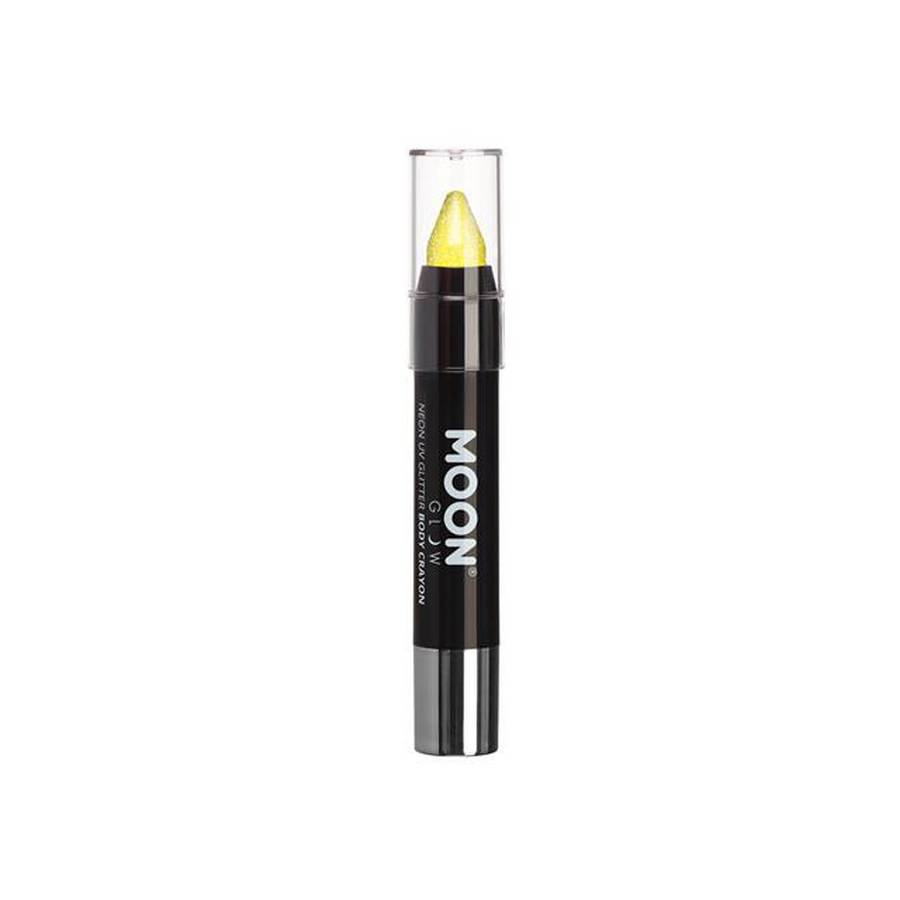 UV Glitter Face & Body Crayon 3.5g M04038-yellow_-_neon_uv_glitter_face_&_body_crayon_3.5g