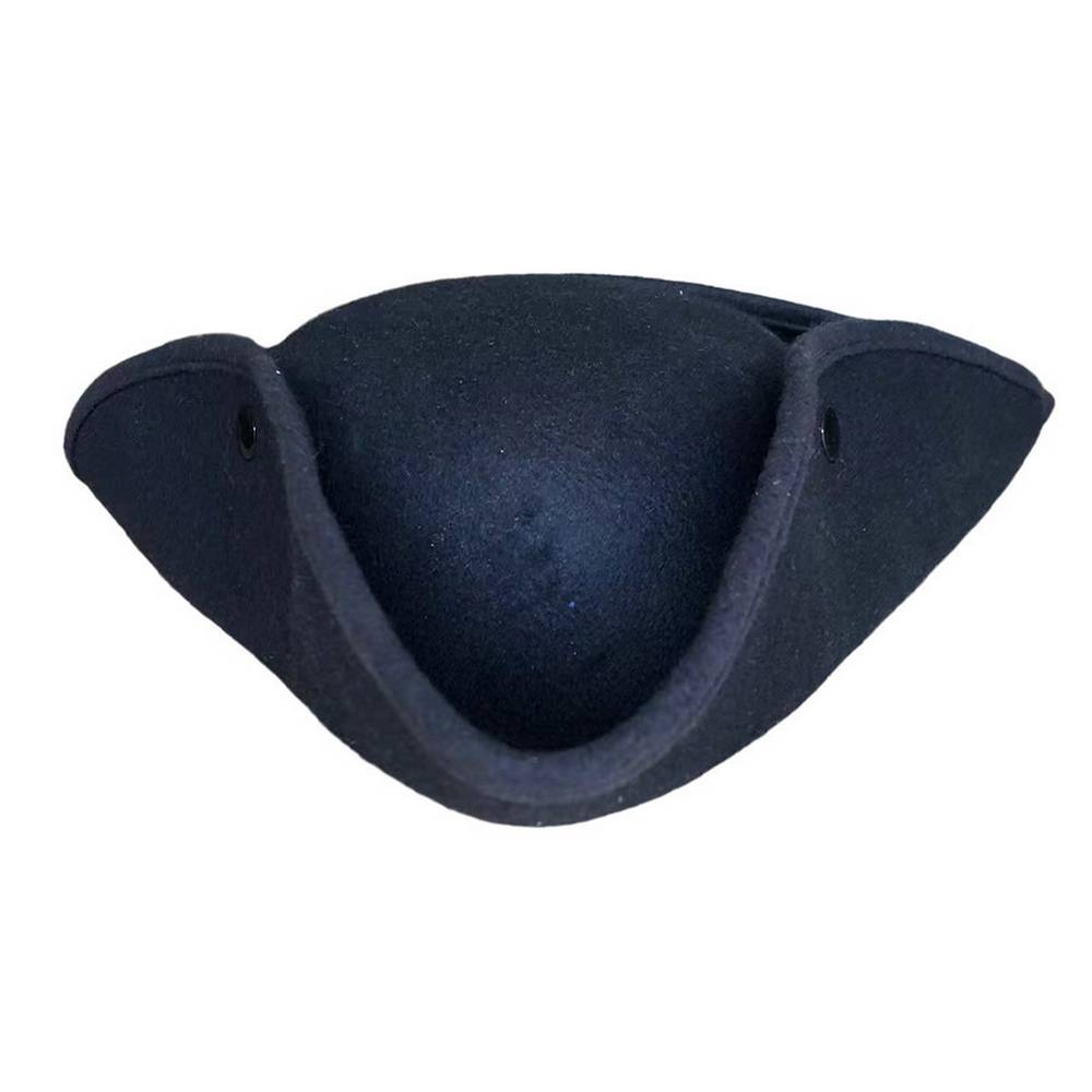 Pirate Captain Black Tricorn Hat