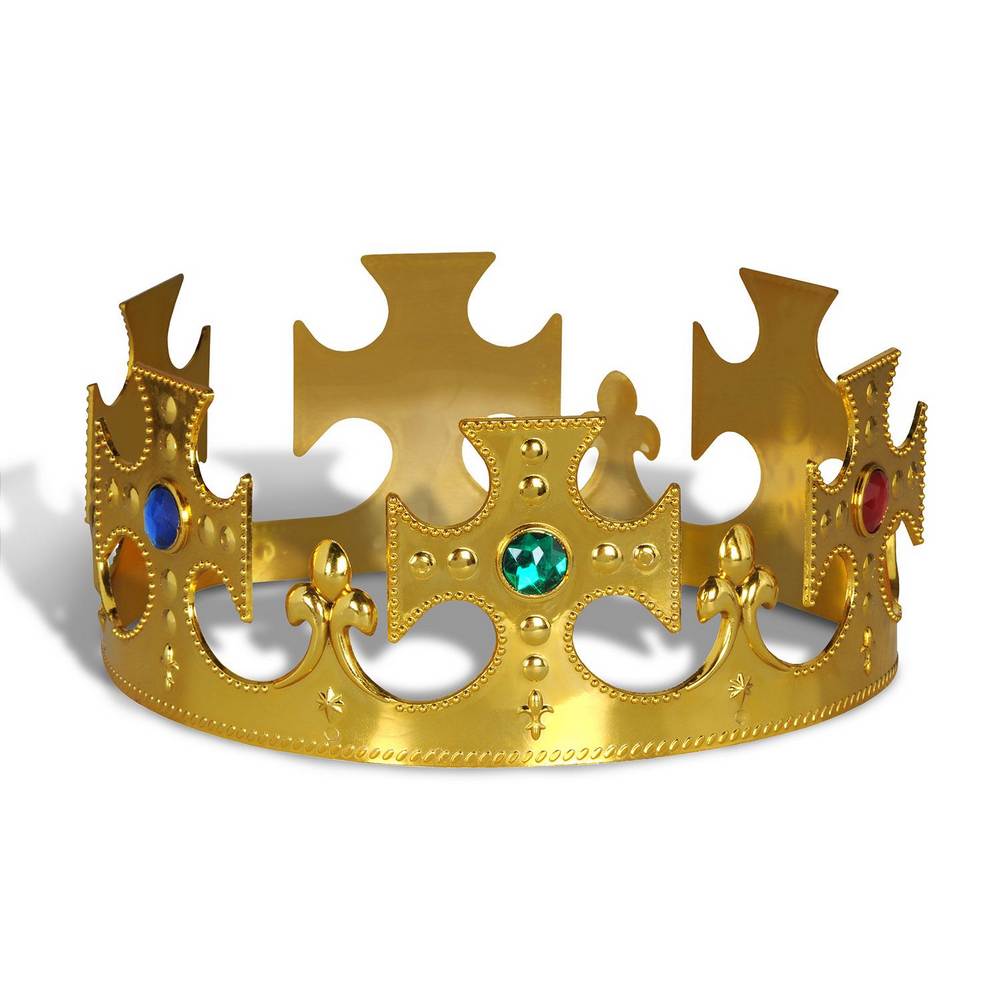 Jeweled king's crown adjustable - plastic