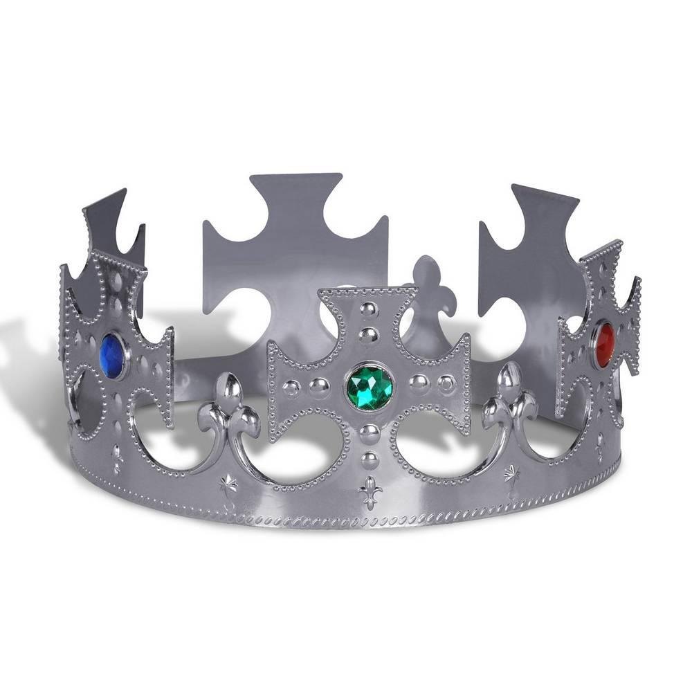 Jeweled king's crown adjustable - plastic