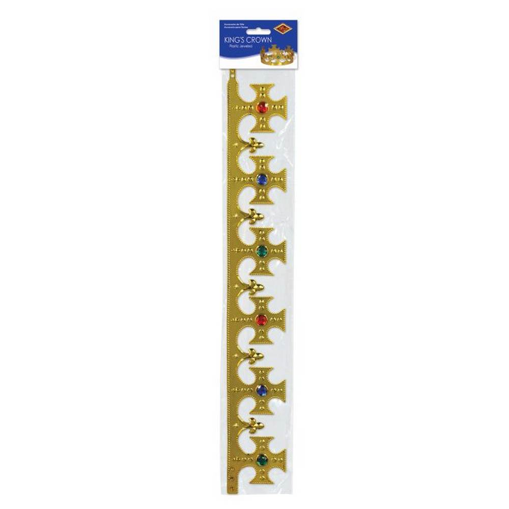 Jeweled king's crown adjustable - plastic