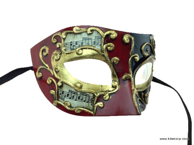 Venetian Styled asymmetric Mask with music notes - Giovanni M3157R-800x600