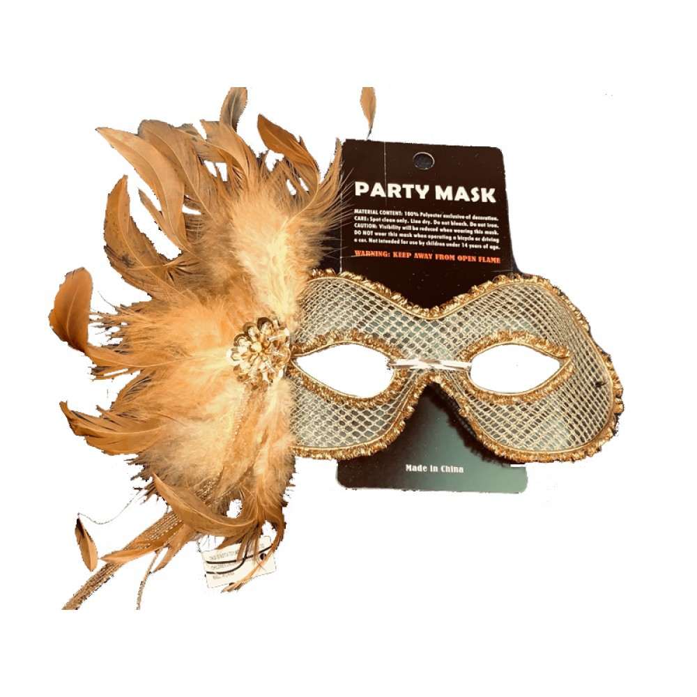 Lace eye mask with feathers
