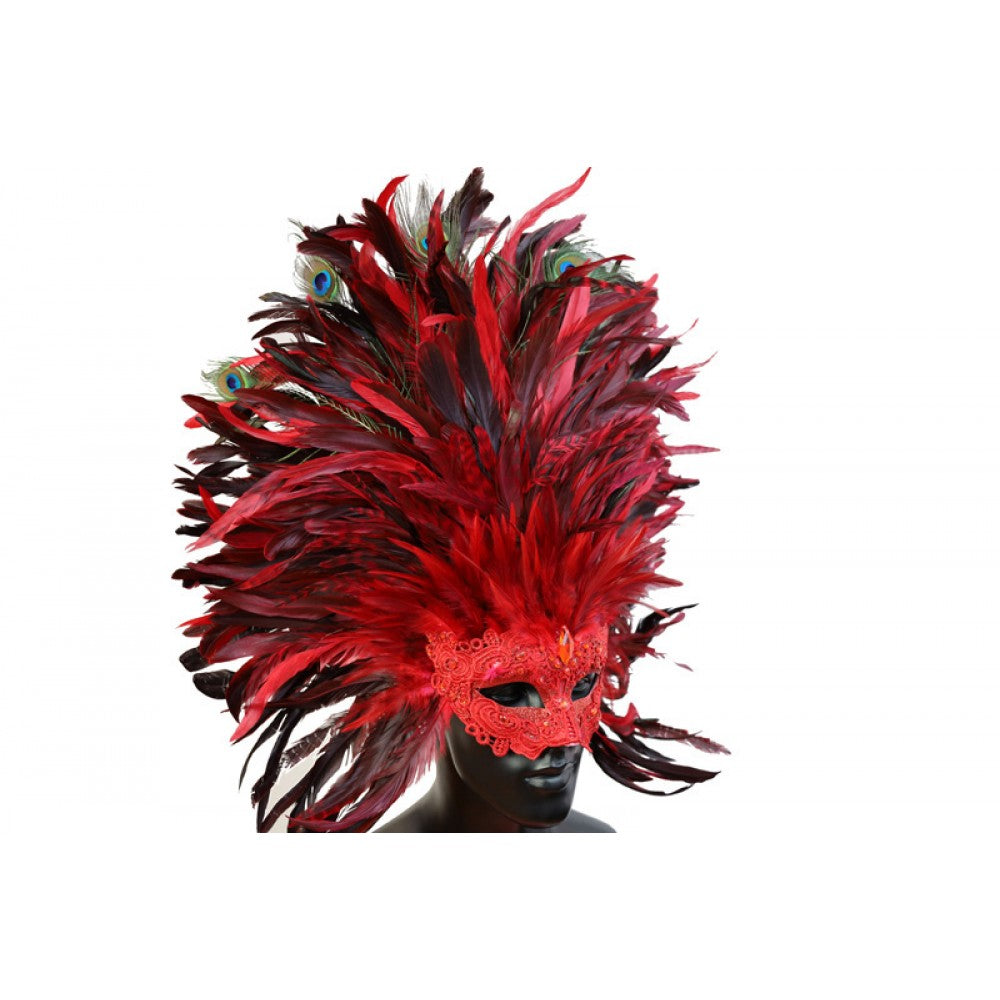 Masquerade venetian Mask with Feathers M8553R-2-1000x1000w