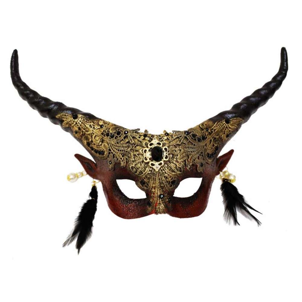 Venetian Devil Horned Mask with earrings
