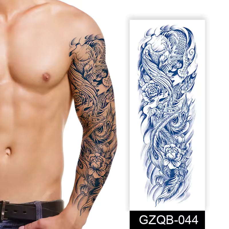 Semi-Permanent Full Arm Sleeve Tattoo - Temporary Tattoos