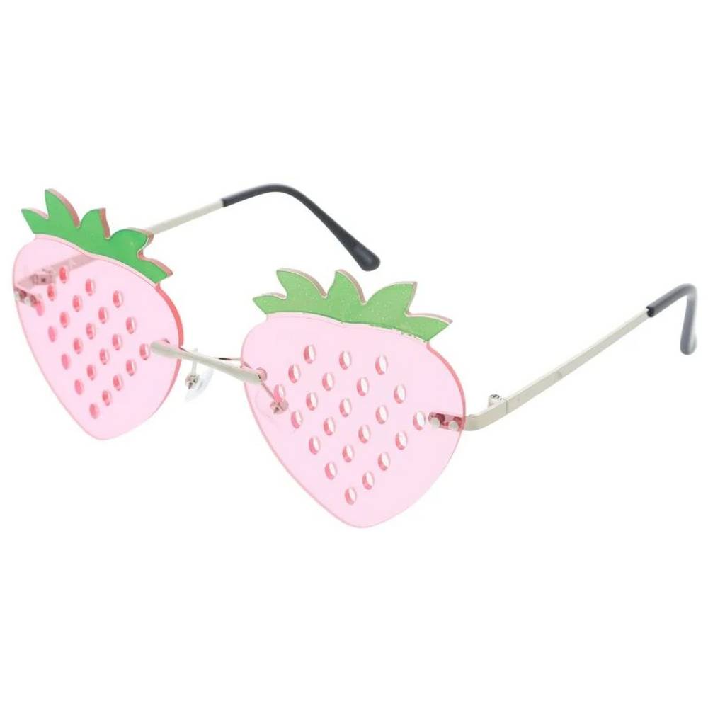 Metal Strawberry Rimless Novelty Frame glasses- Assorted