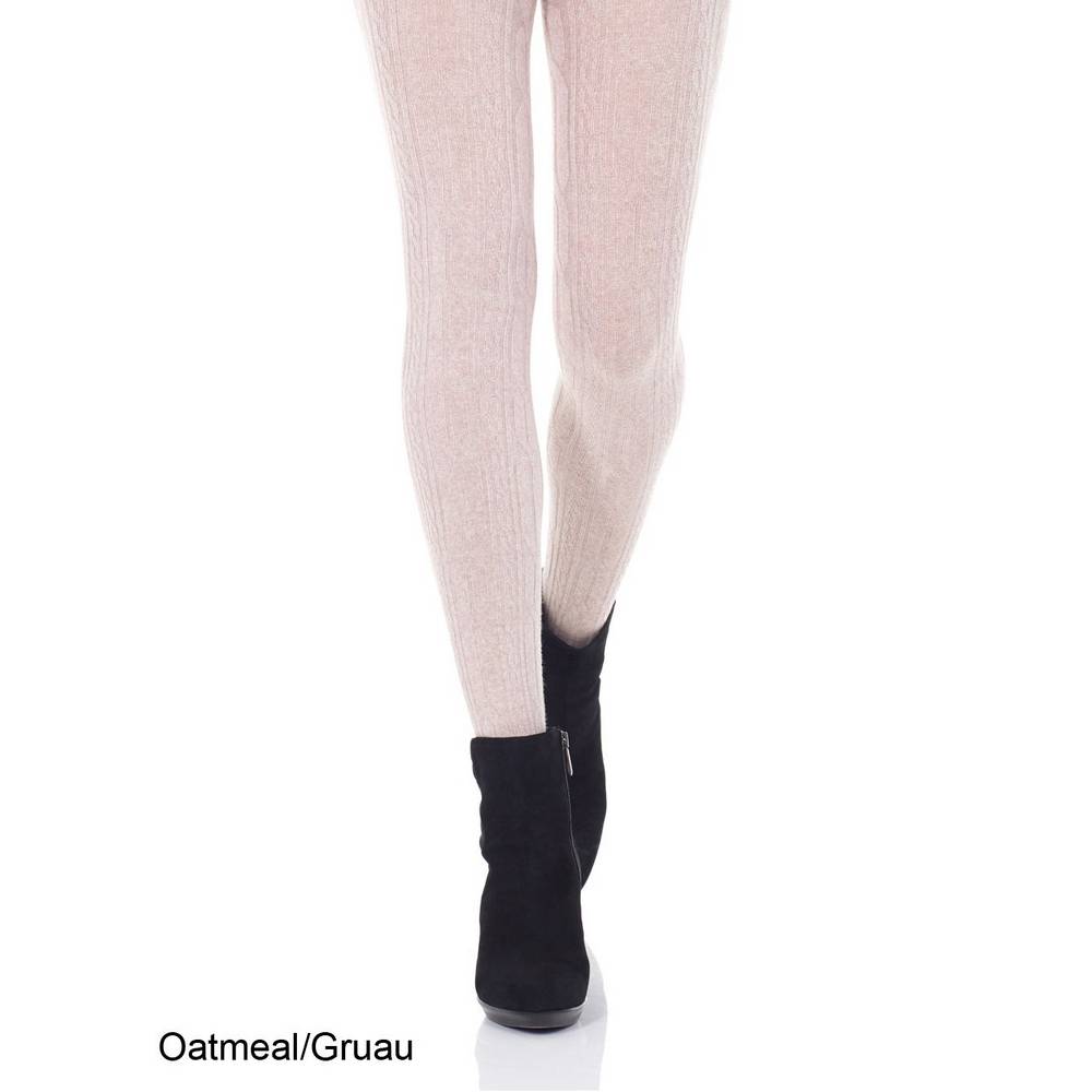 Mondor Merino Wool Tights- Cable Pattern 5384_17-Oatmeal-Grueau