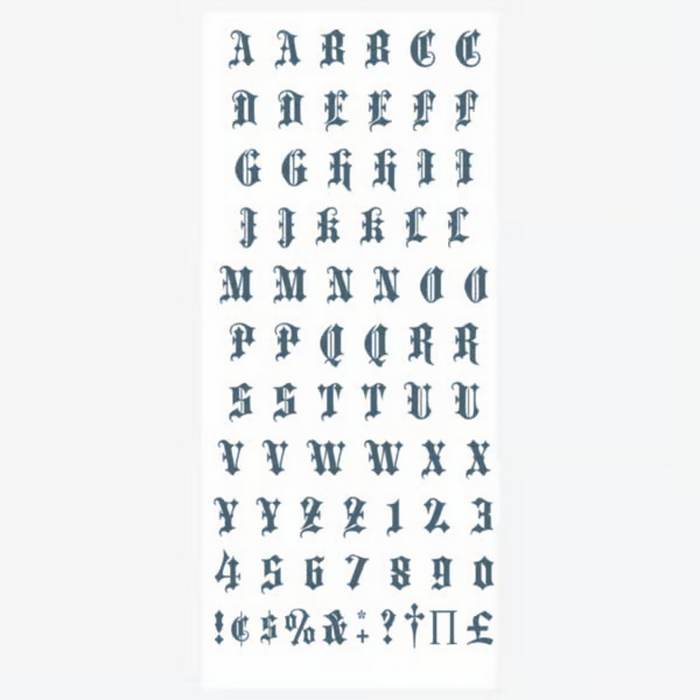 Tinsley alphabet vieil anglais Tatouages temporaires - doigts de phalange
