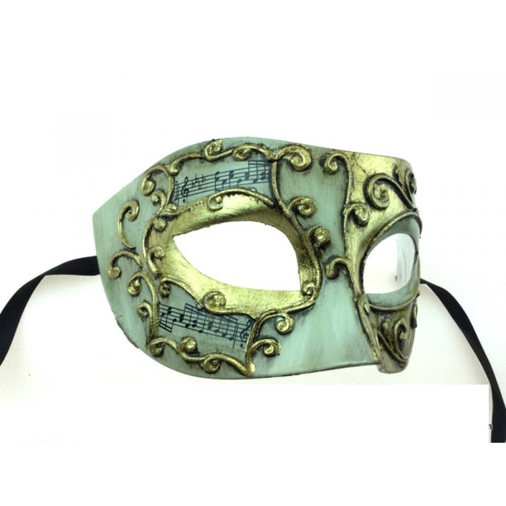Venetian Styled asymmetric Mask with music notes - Giovanni M3157W