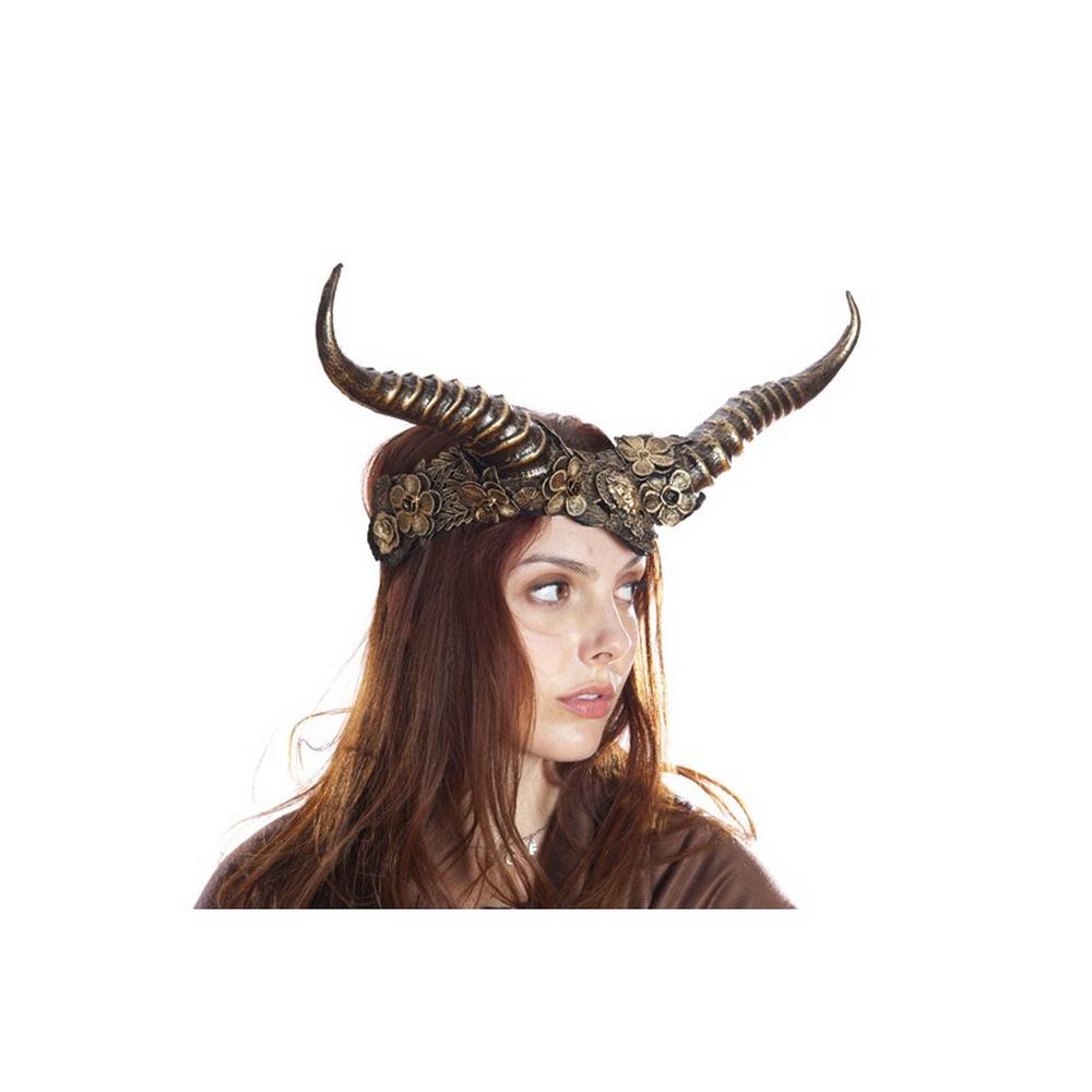Faun horned headband with flowers M39558G-2-800x600w