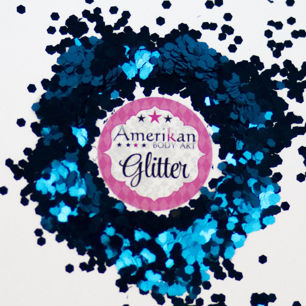 Amerikan Body Art Chunky Glitter 0.094" hex 1oz Jars MidnightBlue-swatch