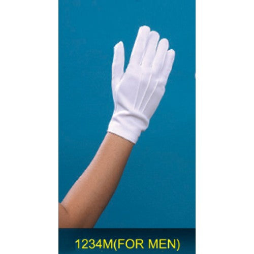 Men's White Nylon Gloves 1234M-2BL 1234M-2BL