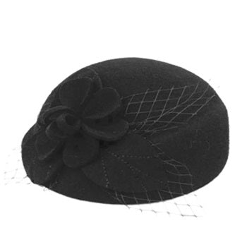 Ladies Wool Felt Fascinator Hat Epochhats-fascinator-CC2286_BK