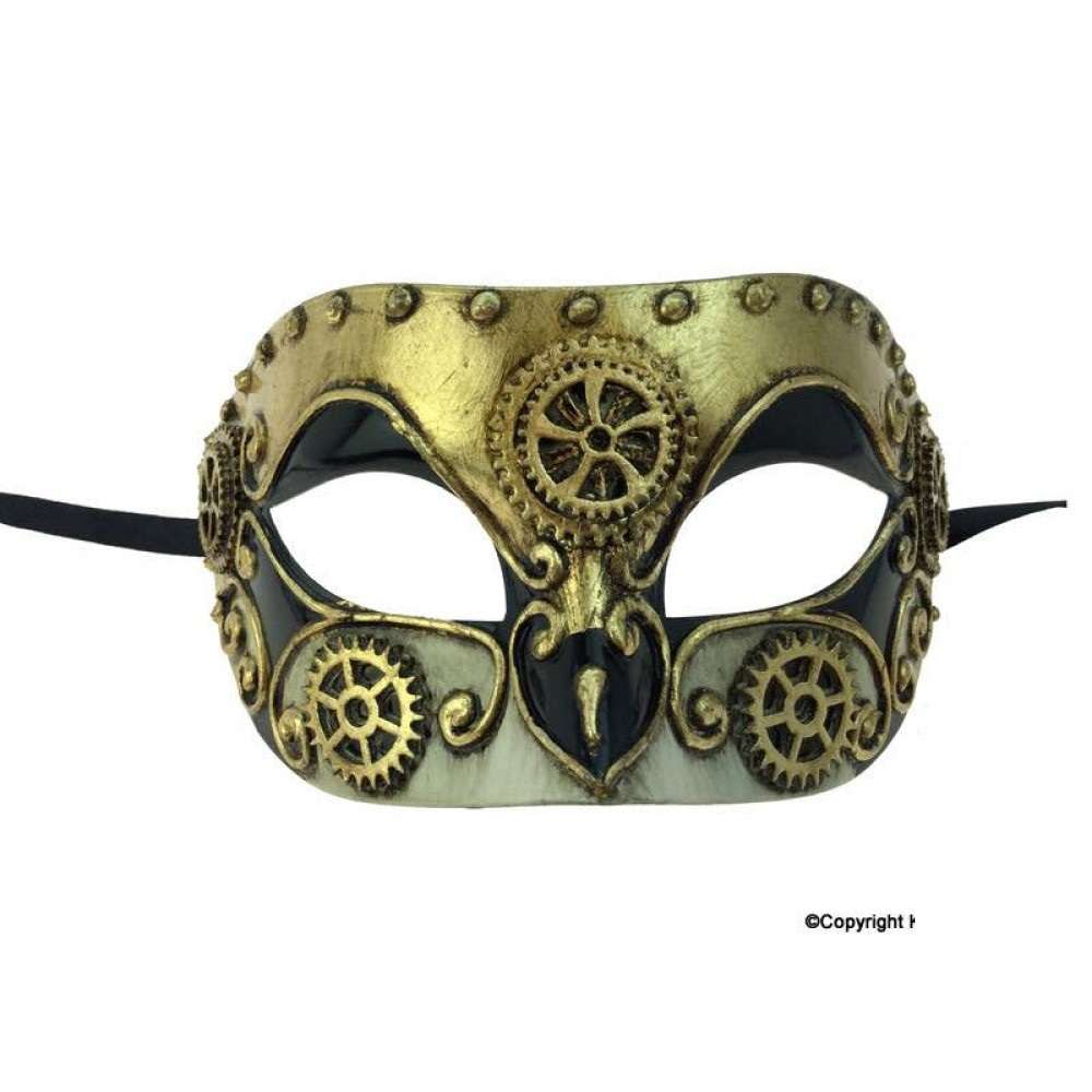 Steampunk man mask with gears