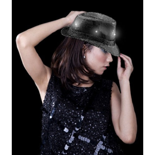 LED Sequin Fedora LED-HATFED-BL_1_BLACK