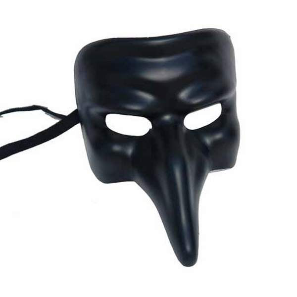 Venetian Long Nose Mask, Pantalone - Black