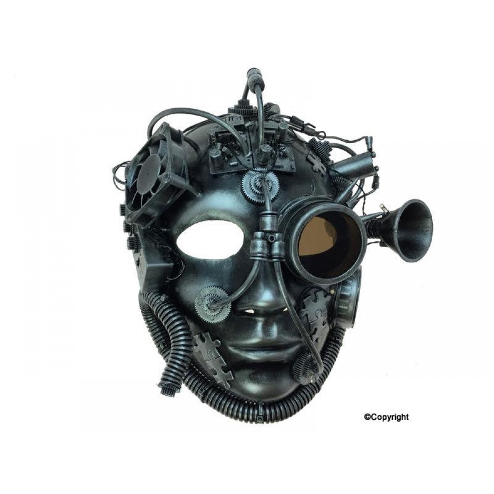 Steampunk pirate mask with lights and hose
