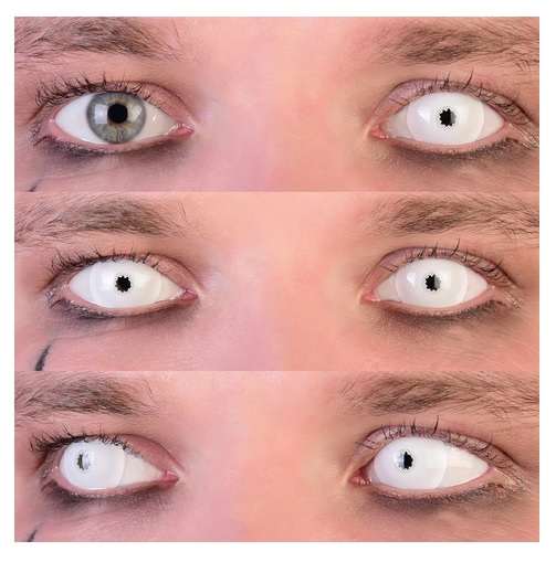 White Mini Sclera cosplay Contact LENSES- White