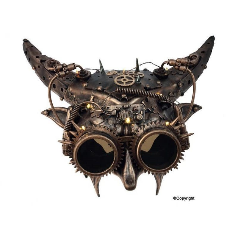 Steampunk devil mask with LED light