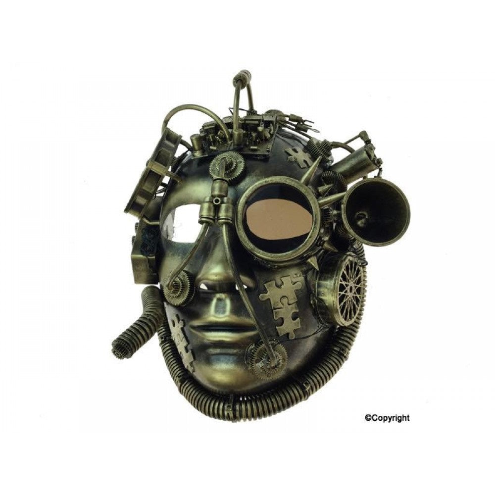 Steampunk pirate mask with lights and hose