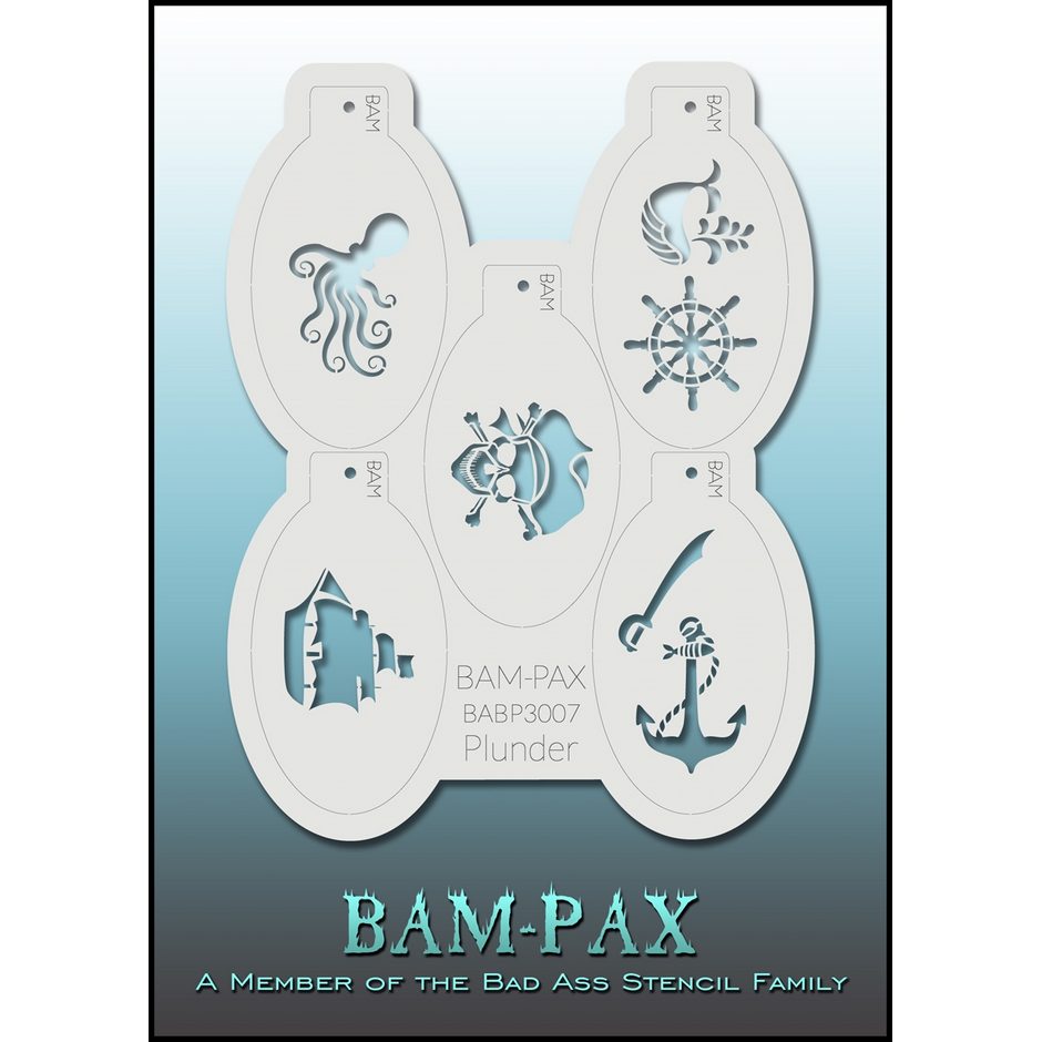BAM-PAX BABP 3007 Bad Ass Stencil - Plunder pirates